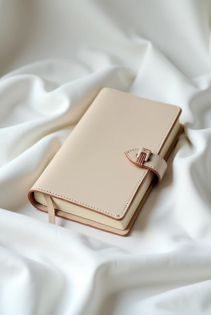 diary in white cloth background
