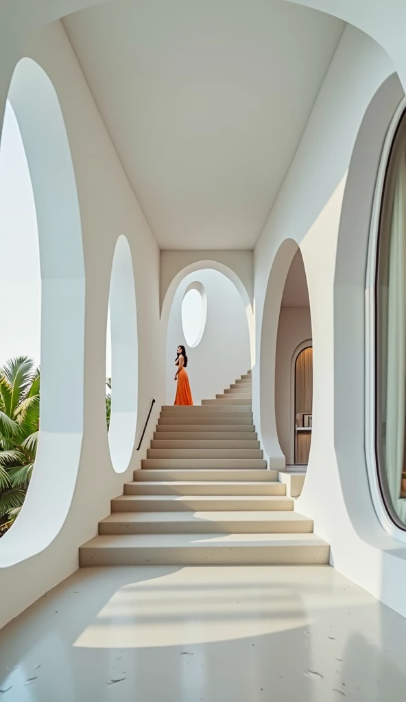 professional photograph of a ball villa,__perspective__, bold lines, hyper detailed, warm natural lighting, cinematic, film grain, laying , bali villa with tropical plants and palm trees in the background, cream stone stairs and cut out archs, (intricate details, masterpiece, best quality:1.4),hyper detailed, bright extensive palette, warm natural lighting, cinematic, film grain, depth of field, (intricate details, masterpiece, best quality:1.4), mesmerizing, dynamic, dramatic, sensual, dynamic pose, highly detailed, bestRay tracing, light