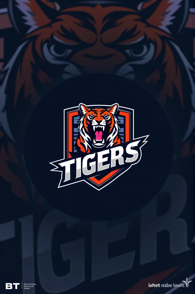 modern text based "BT" esports LOGO.slogan "Bangla Tigers"