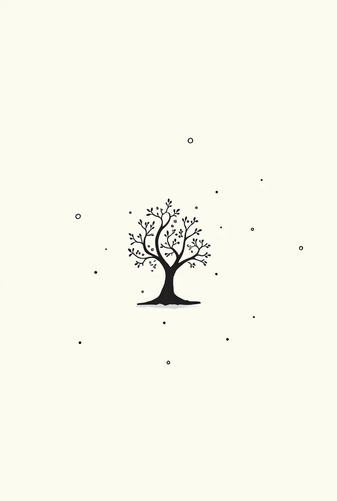 tree of life　simple monochrome happy delicate　Polka dots
