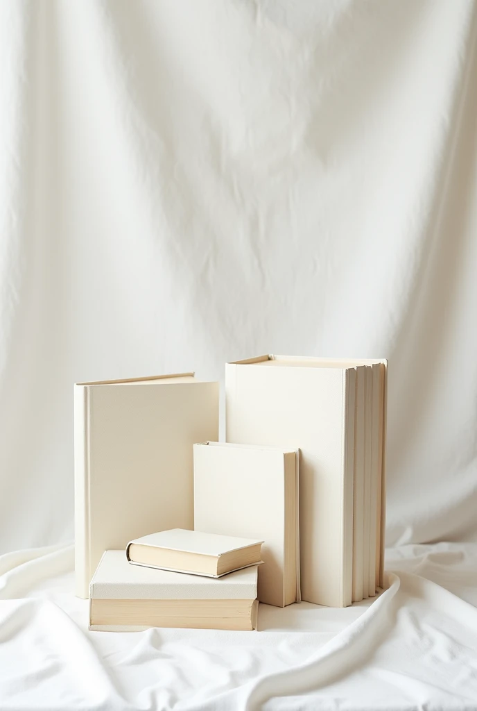 School textbooks in white cloth background 
