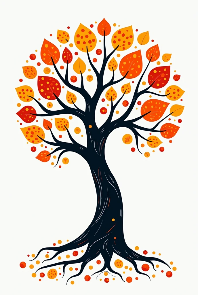 tree of life simple monochrome happy polka dot