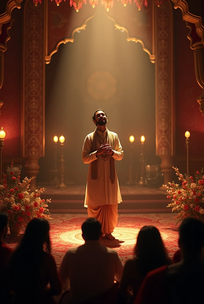 A musician singing in ghazals concert