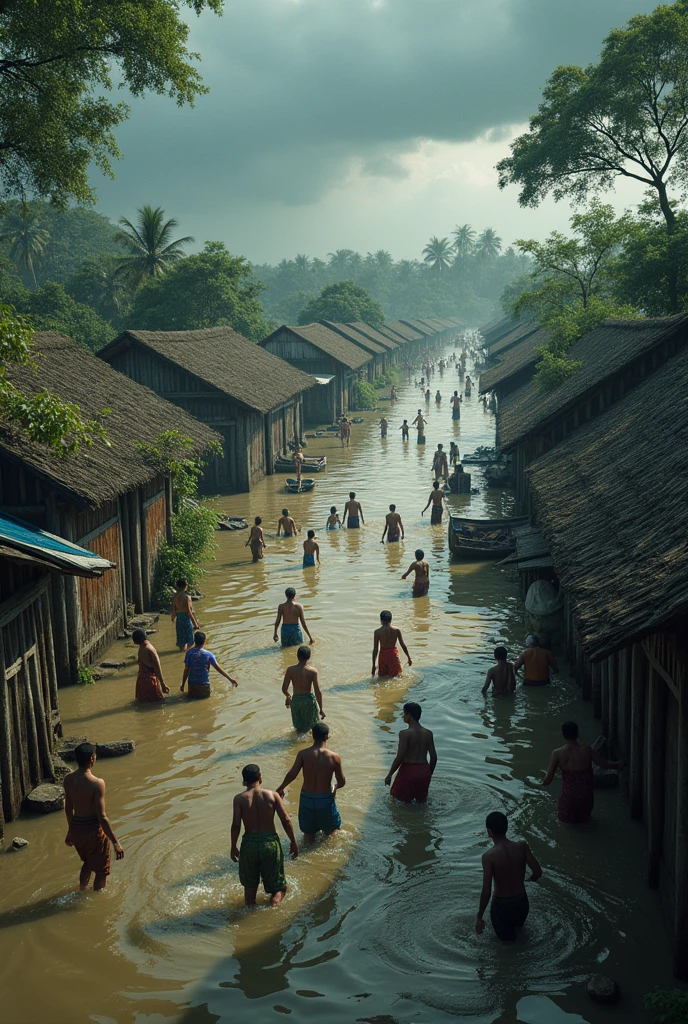 Flood in a Bangladeshi village