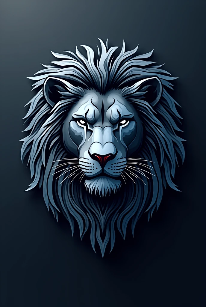 Lion face logo with technology 