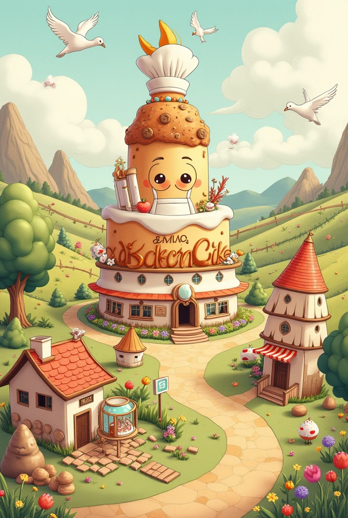 create a sketch cake business landscape