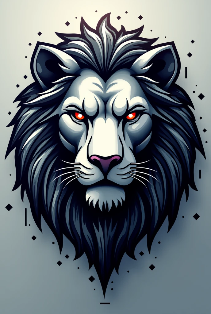 Lion face logo with technology