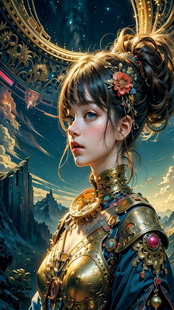 (masterpiece, Highest quality, Highest quality, Official Art, beautifully、aesthetic:1.2), (One girl), Very detailed,(Fractal Art:1.3),colorful,Most detailed、Facing forward、Front of face