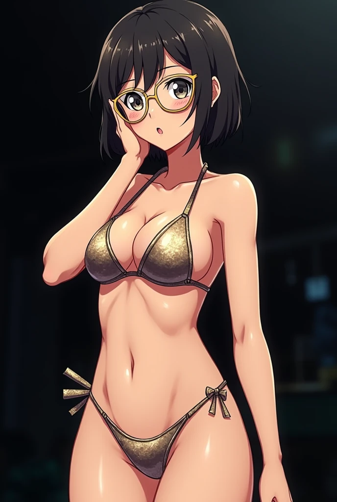 Masterpiece,Solo,1girl,Sarada Uchiha,(Boruto),Big Breasts,Pussy,Perfect Body,Sexy Body Hot,High Quality,High Resolution,Photograph 16K,Short Hair,Glasses,Beautiful,Beautiful Woman,Naked,All Background
