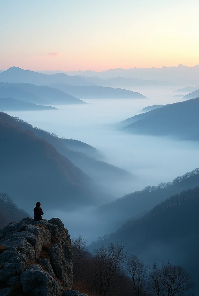 Quiet morning,Unkai Terrace,debt/4.0,135mm,Shot with Canon EOS R 6,- Pun Terrace at the top odebt the mountain,masterpiece,Highest quality