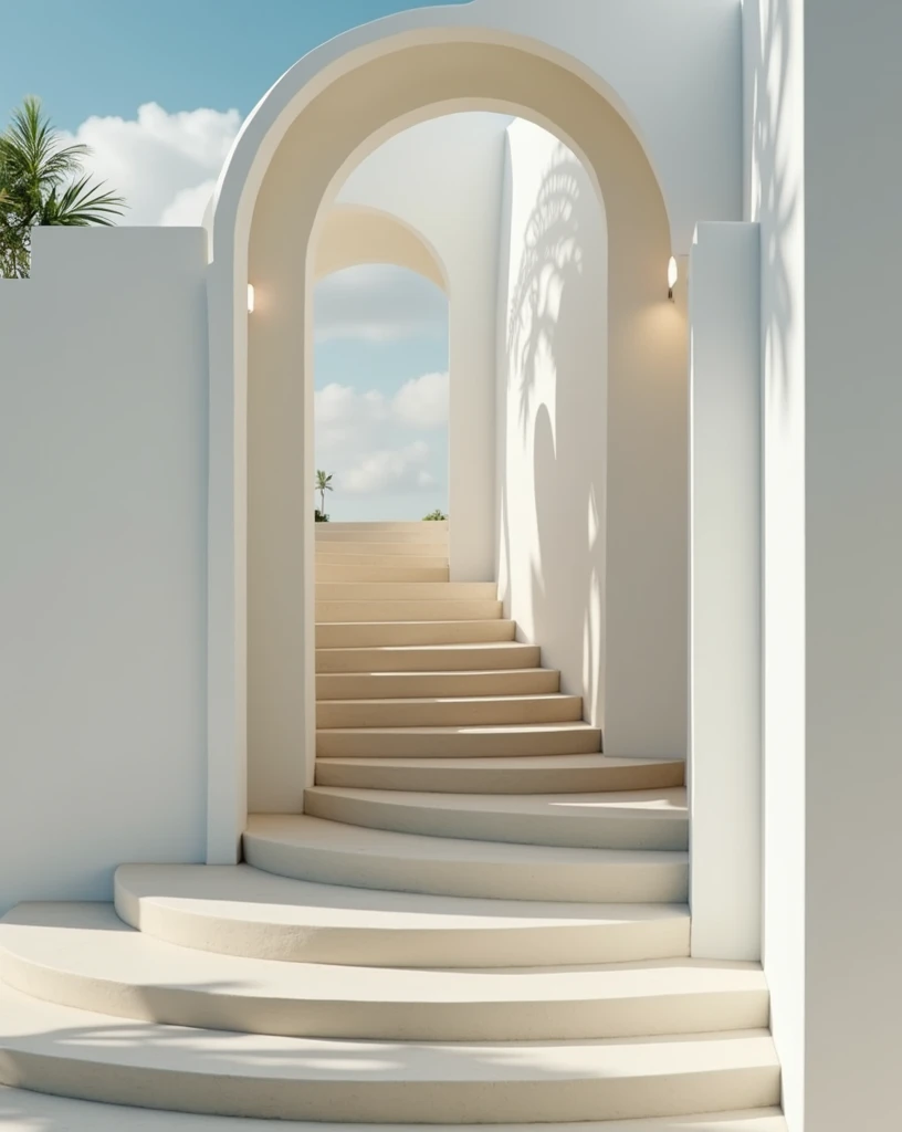 professional photograph of a ball villa,__perspective__, bold lines, hyper detailed, warm natural lighting, cinematic, film grain, laying , bali villa with tropical plants and palm trees in the background, cream stone stairs and cut out archs, (intricate details, masterpiece, best quality:1.4),hyper detailed, bright extensive palette, warm natural lighting, cinematic, film grain, depth of field, (intricate details, masterpiece, best quality:1.4), mesmerizing, dynamic, dramatic, sensual, dynamic pose, highly detailed, bestRay tracing, light