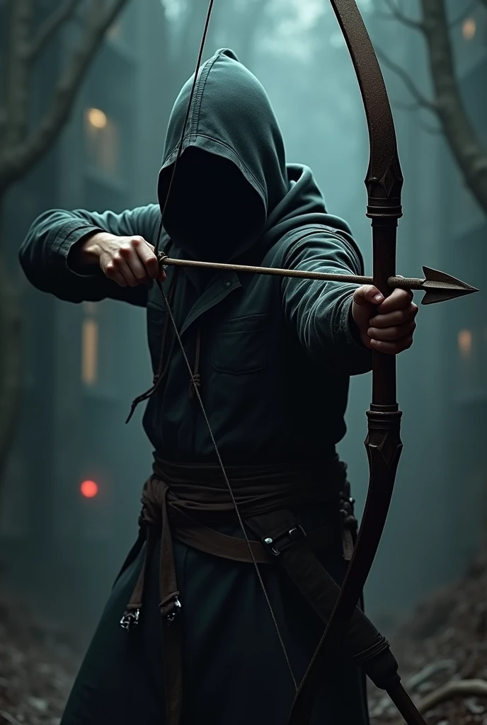 mystery guy with hoodie and arrow