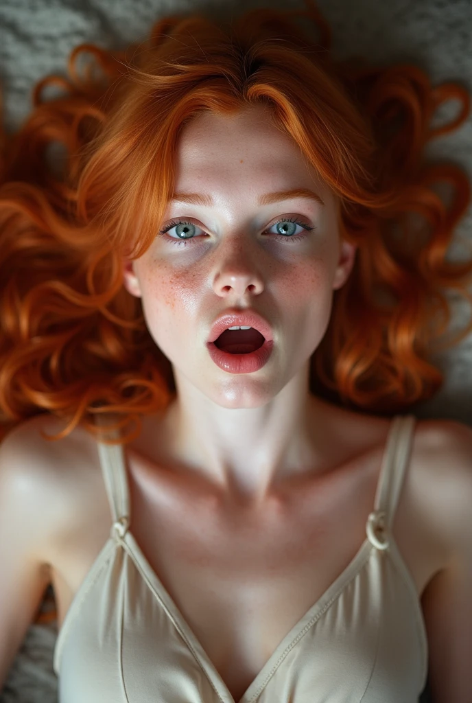 (cute 18yo Welsh girl's face and body by J. Scott Campbell and Chris Leib and Brad Kunkle:1.45), (redhead:1.15), ( horny face e:1.05), (big bright eyes:1.05),top down POV on the sitting on the floor with her mouth open, tits Out, topless, (((nice tits hanging Out))) spit in her face , ahegao, drooling, Fake lips, thick lips, bimbo lips, sloppy wet face, spit all over her face,( freckless)