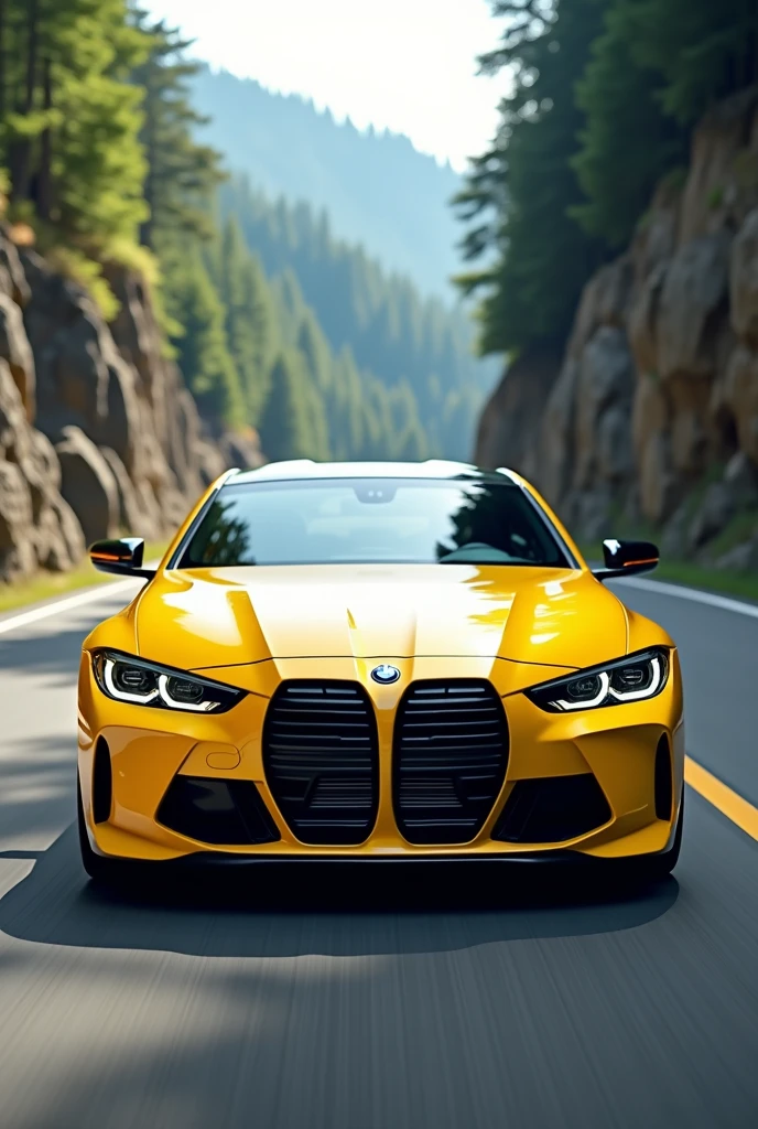 Bmw car with yellow colour
