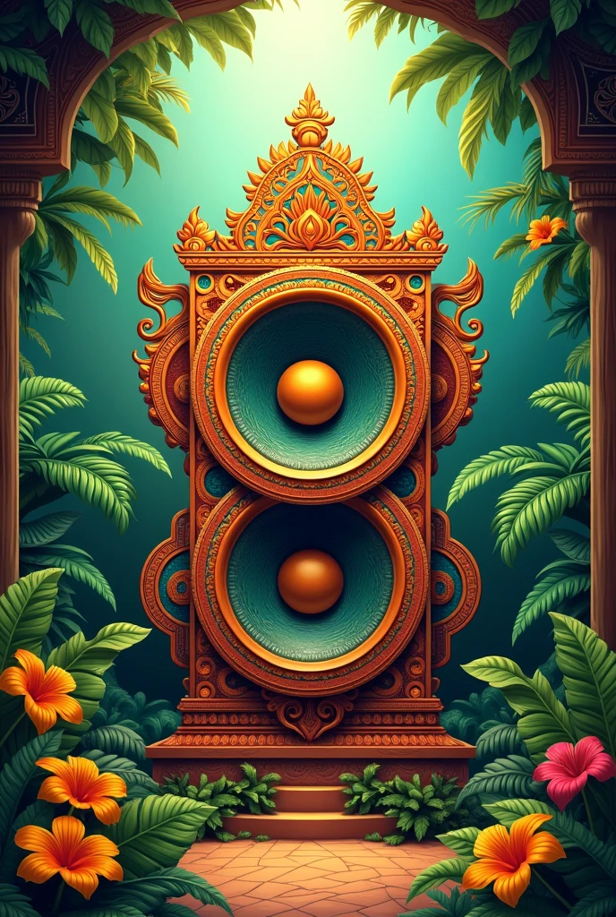 Onam poster with sound speaker photo