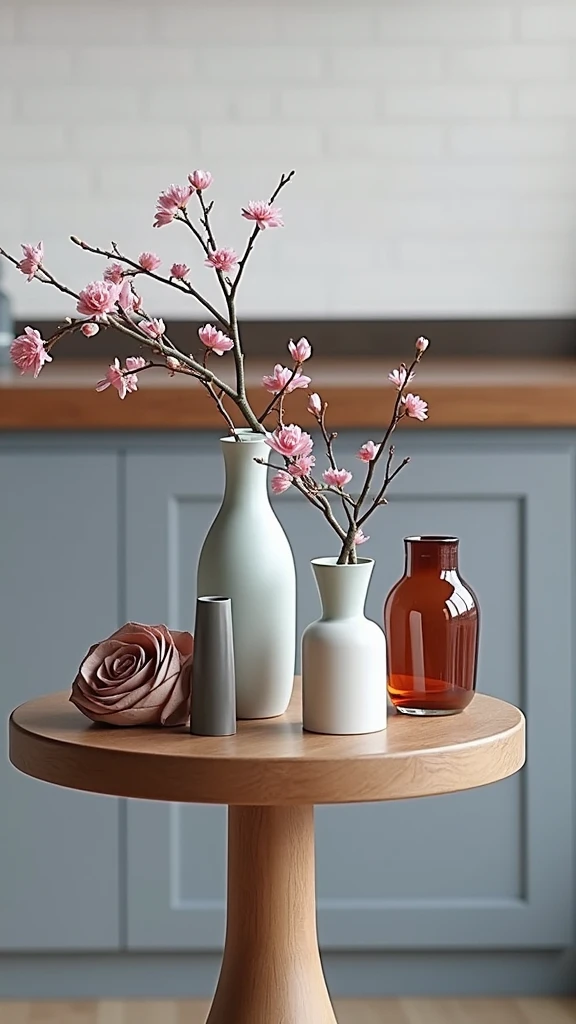 A ceramic bottle is placed on the table,,White jade color gradient ceramic material,Ordinary bottle design with high quality,There is no pattern,surreal style