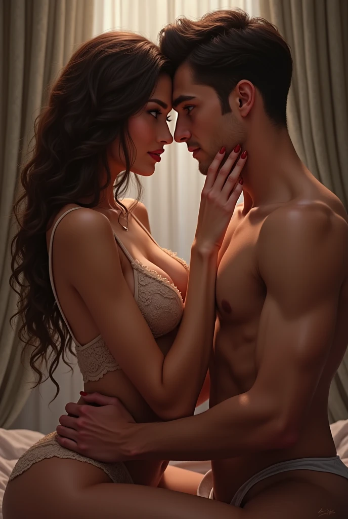 A girl seduces a boy for sex