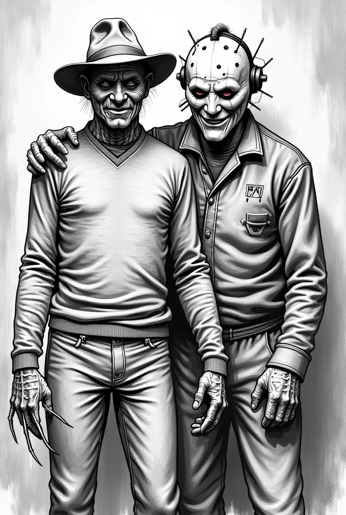 Freddy Krueger, saw all together coloring page