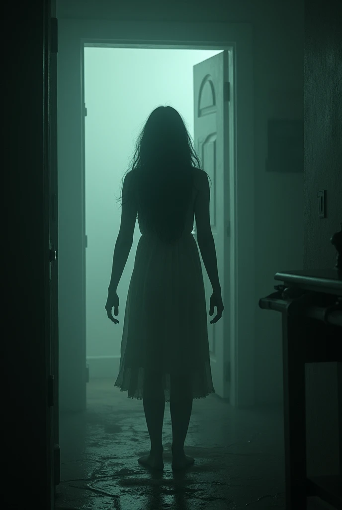 Describe the eerie sound of an unseen voice echoing around the house, causing Snehha to feel increasingly terrified.
