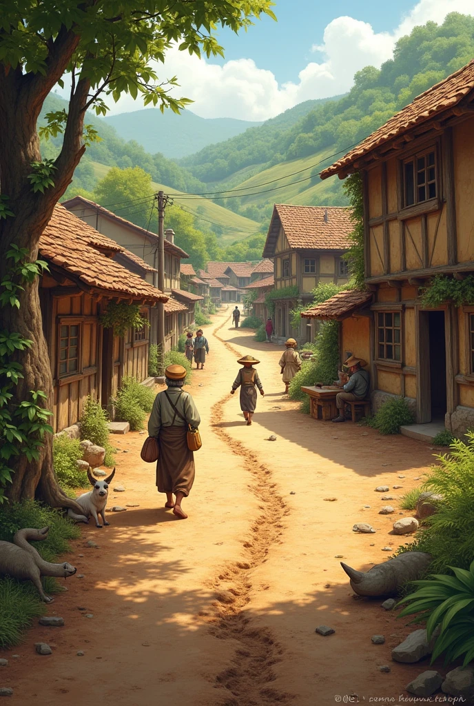 Dirt in the village
