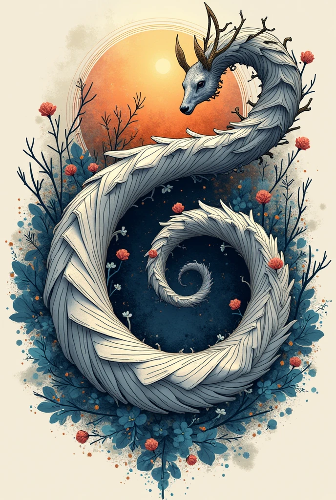 Finish a drawing with spiral simple