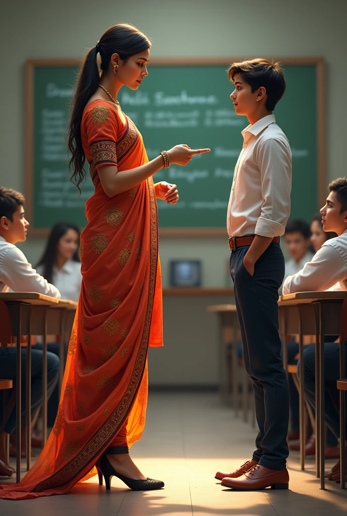 teacher saree highheels male student