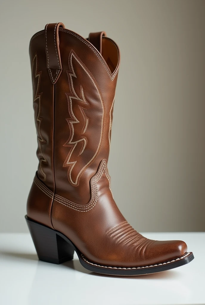 photo of a Texan boot and a shiny heel next to it
