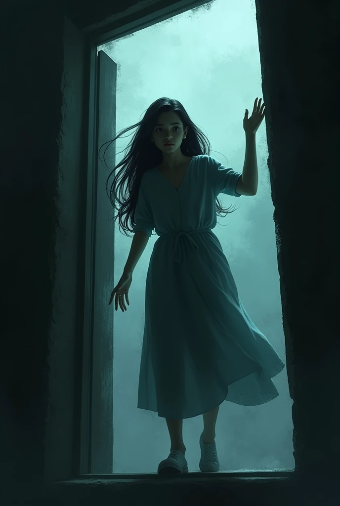 Describe Snehha escaping through the window and feeling a fleeting sense of relief outside. Reflect on her realization about the ghosts’ unrest.