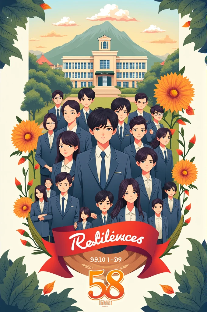 POSTER MAKING THEME :ANHS 58 anniversary soring high towards excellence and embracing resiliency amidst challenges of time 