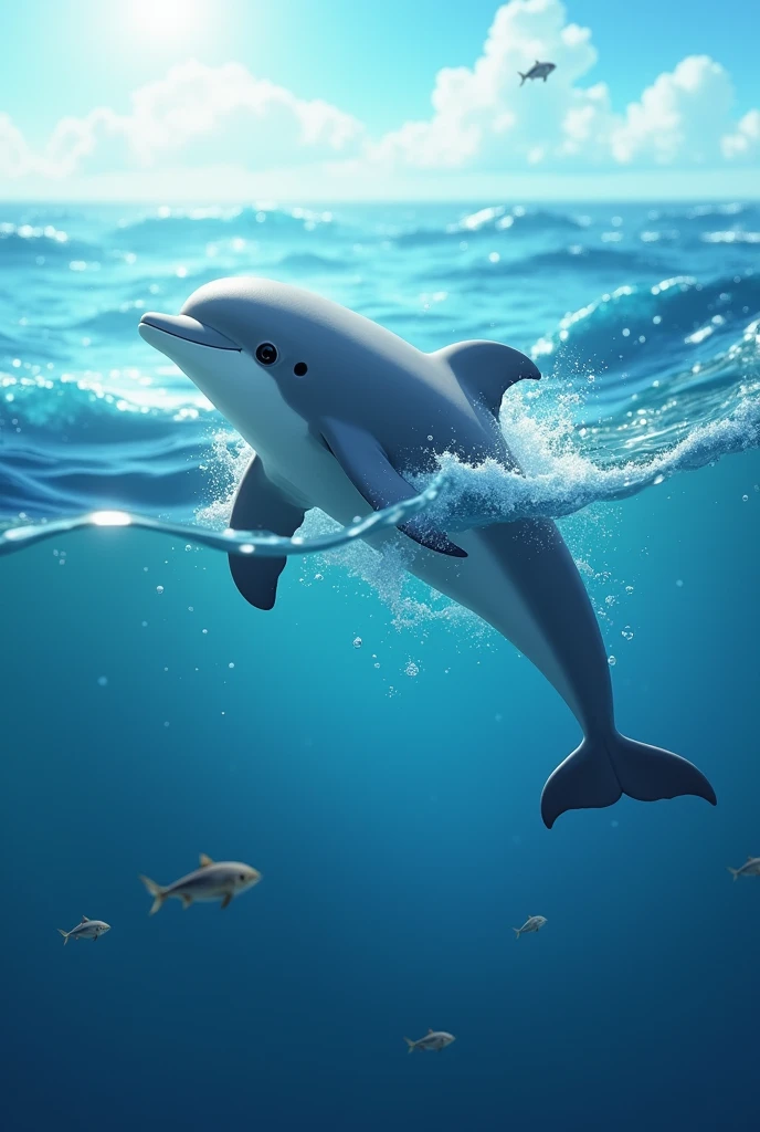 In the ocean, where the waves do glide Lives a dolphin, who loves to slide