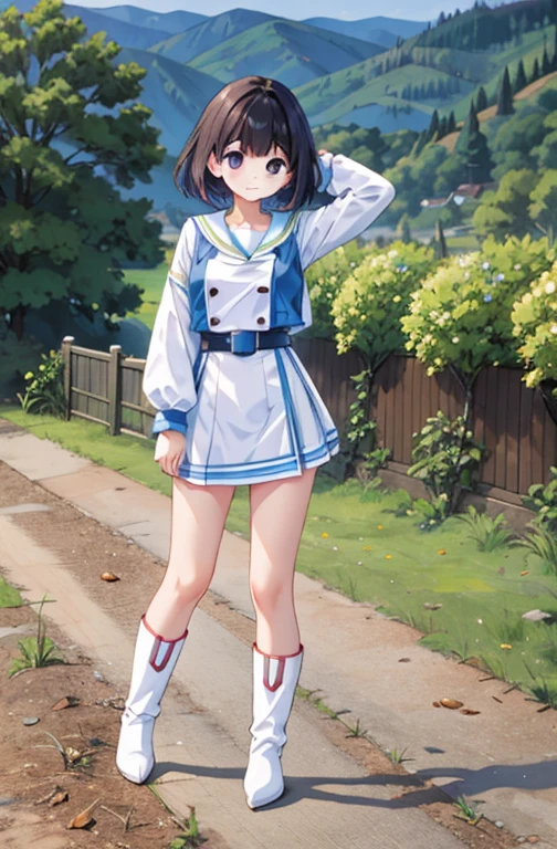 masterpiece, Highest quality, alone,One girl,View your viewers,Outdoor,Anime Style,
 Flash Sarah,boots,