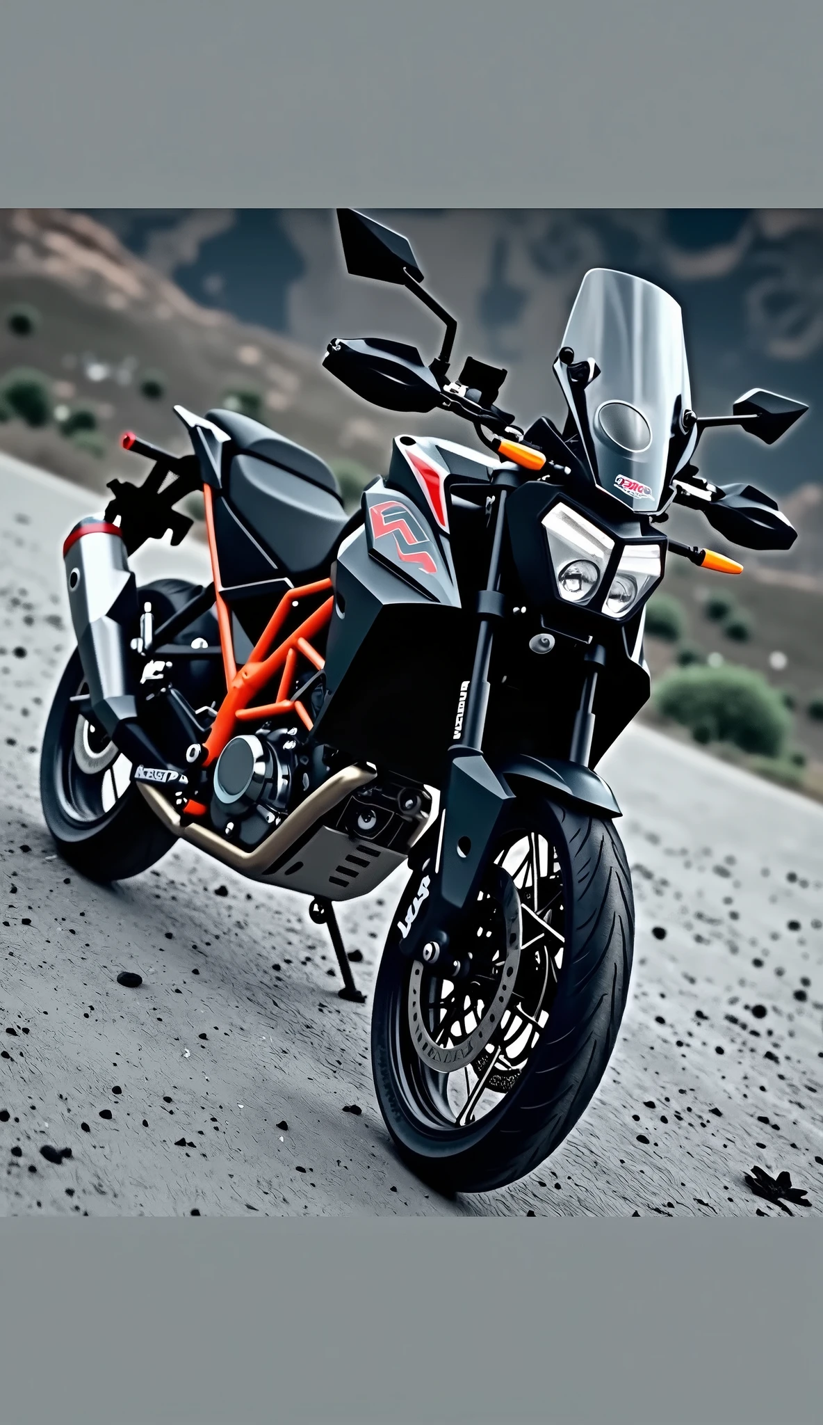 A ft vertical motorcycle ktm adv 1390 in 4k best quality