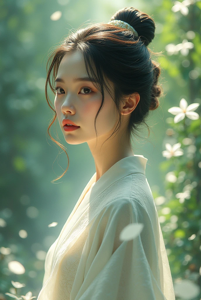 Please draw a heroine with a Japanese face(Clear、Princess of White Leaf、159cm、Inclusive women、Fair skin)