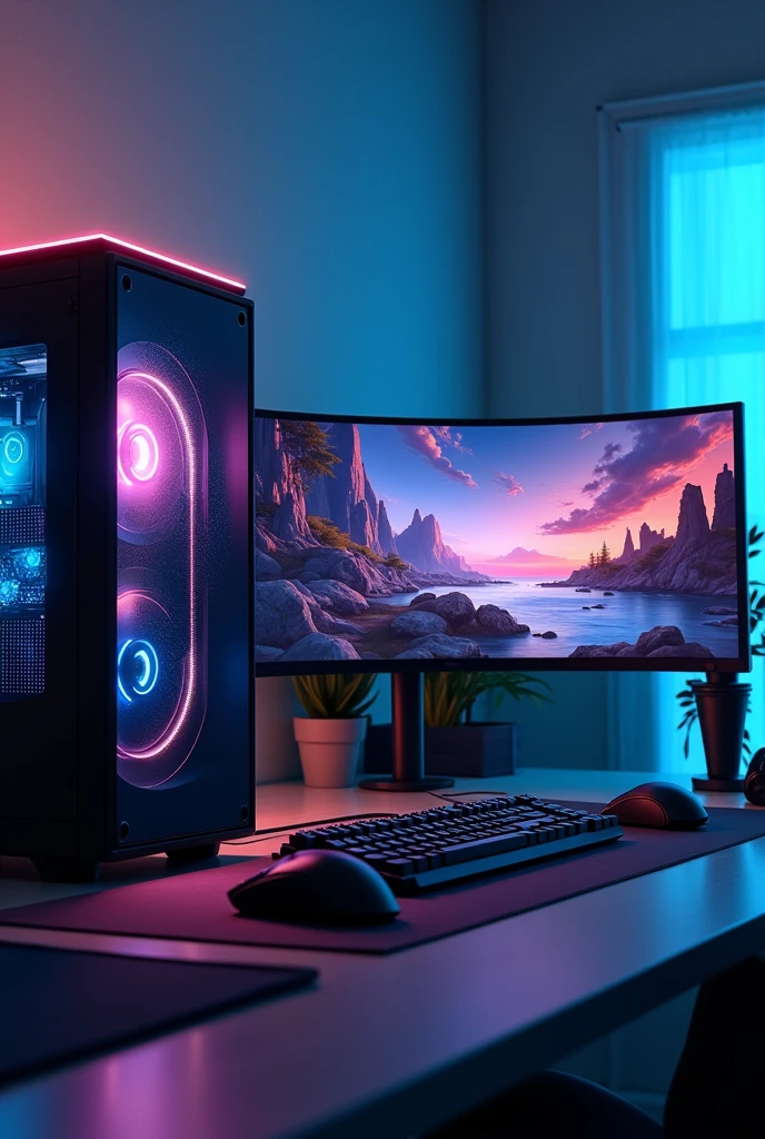 Gaming set up background image whose dimension has 
1024 x 576 px