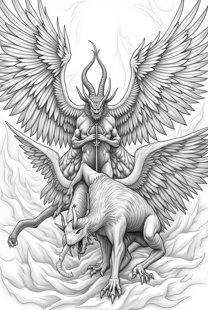Demons with wings coloring page