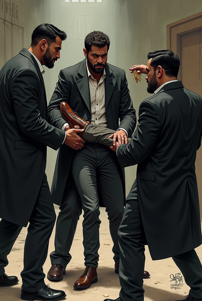 One of the mafia holds his leg, while others held his hand. They took off Zarul's shoes, revealing smelly socks. Amir, which is behind, covering his nose with a face full of anger and disappointment.
"Feel the consequences," Amir said, while carrying frond feathers. He untied Zarul's socks and brought the fur to his nose. Zarul felt uncomfortable, but he will not let them see his weakness. He struggled to break free,