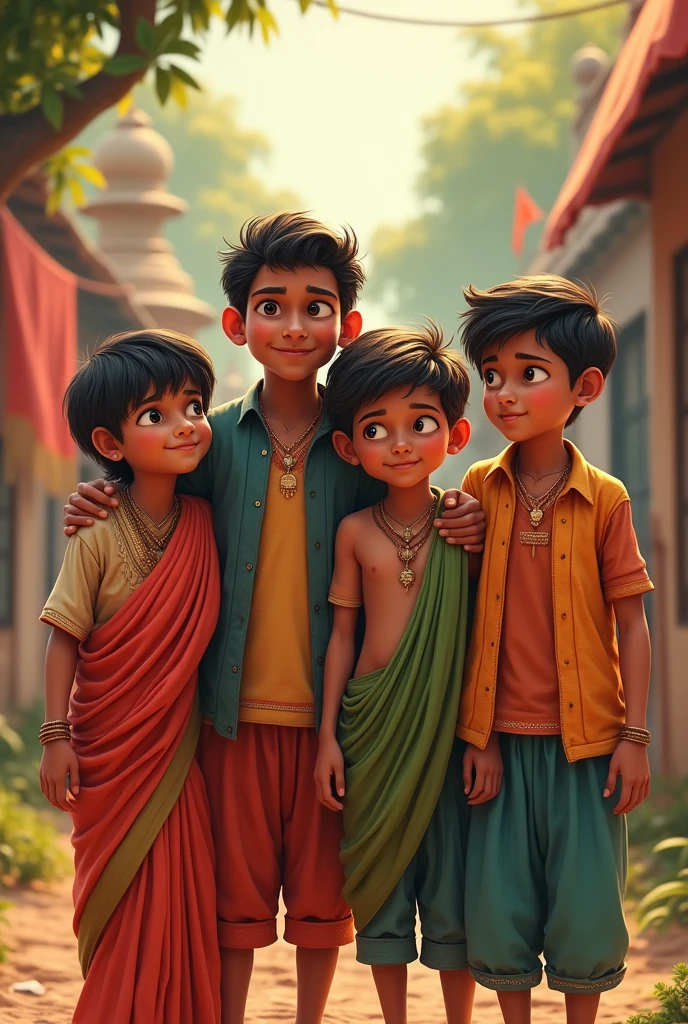 4 young indian brothers