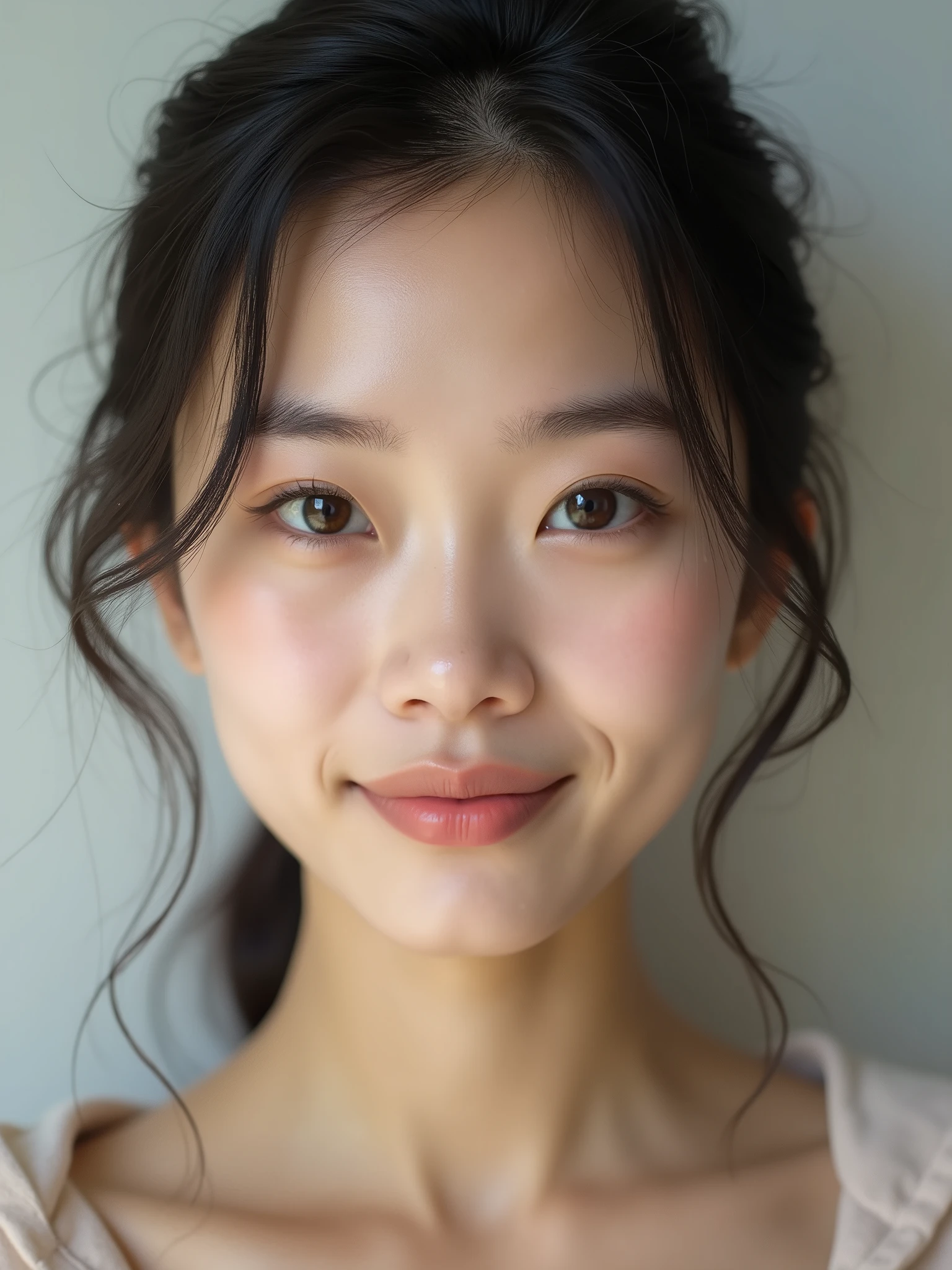 visage asiatique 25 ans sans maquillage photo réel