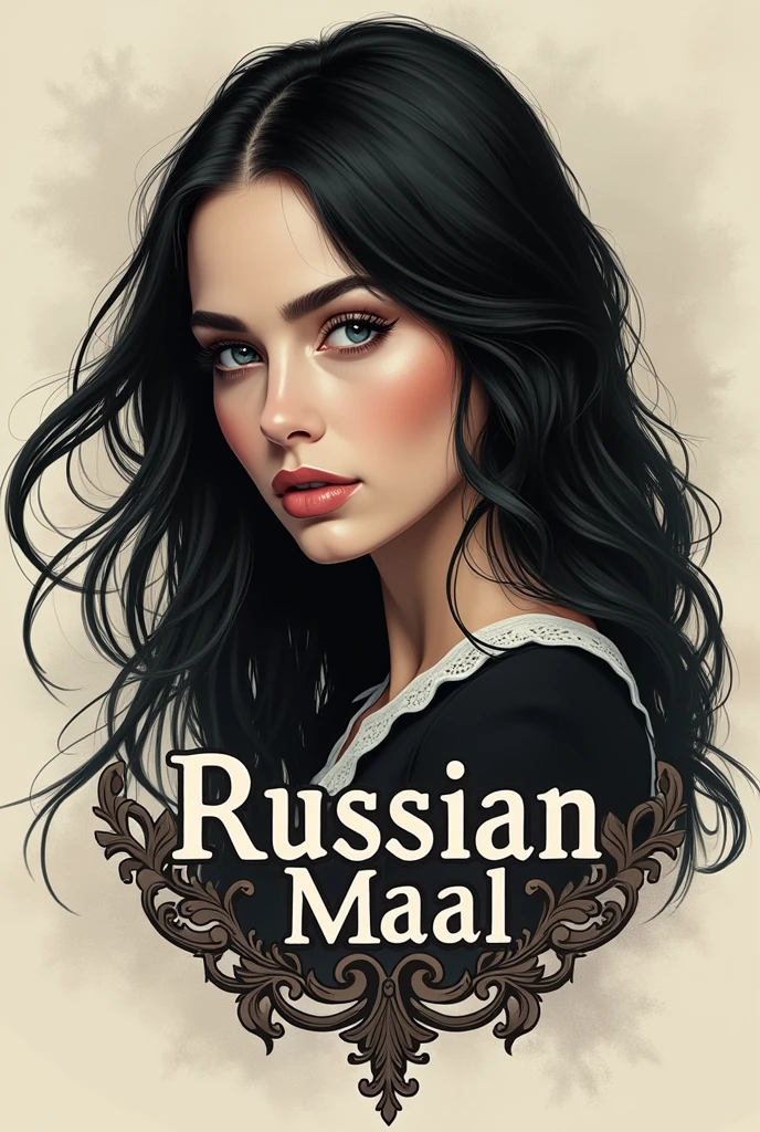 Create a logo name ( Russian maal )with Russian girl image