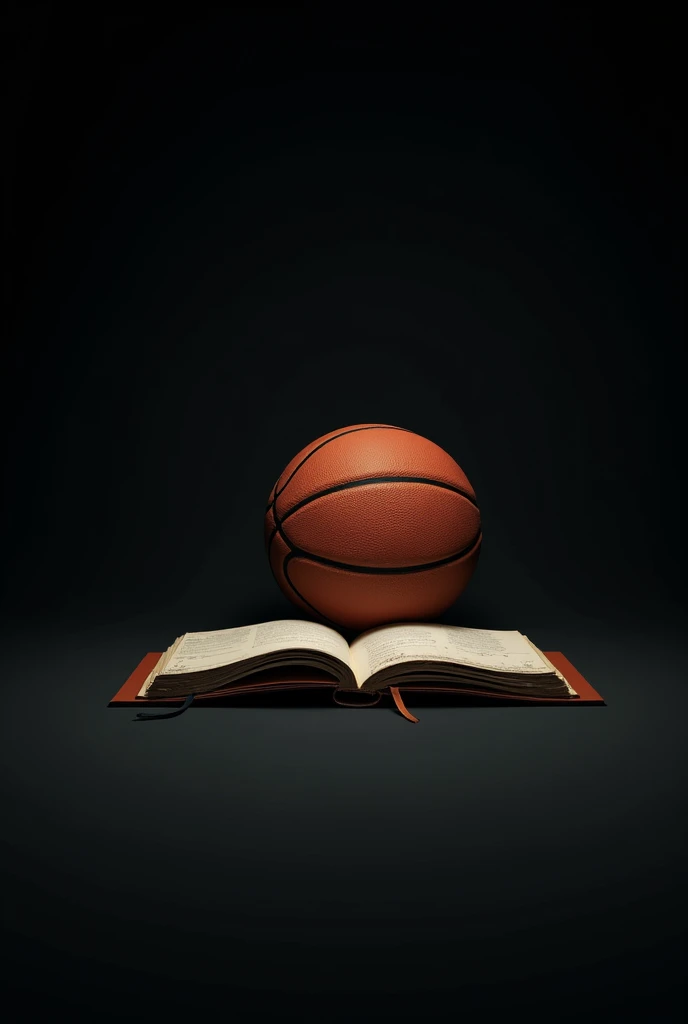 make a movie poster with a black background and a white or some light colored journal and basketball in it