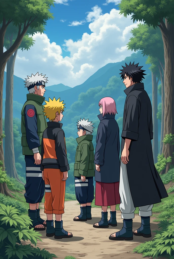 Naruto team 7 with kakashi with jiraya