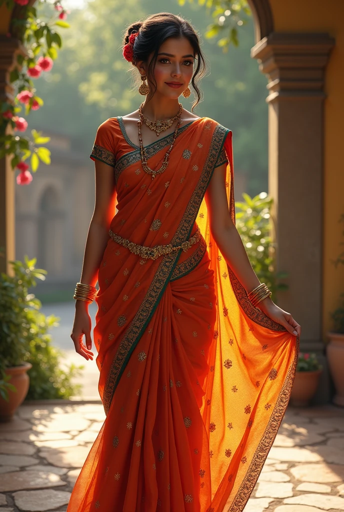 Beautiful lady in Indian traditional