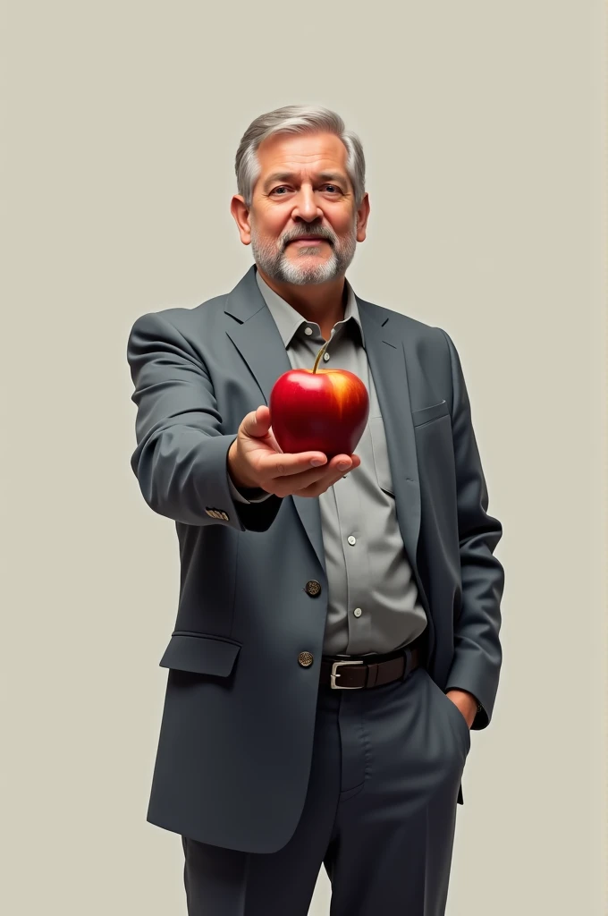 Man show an apple