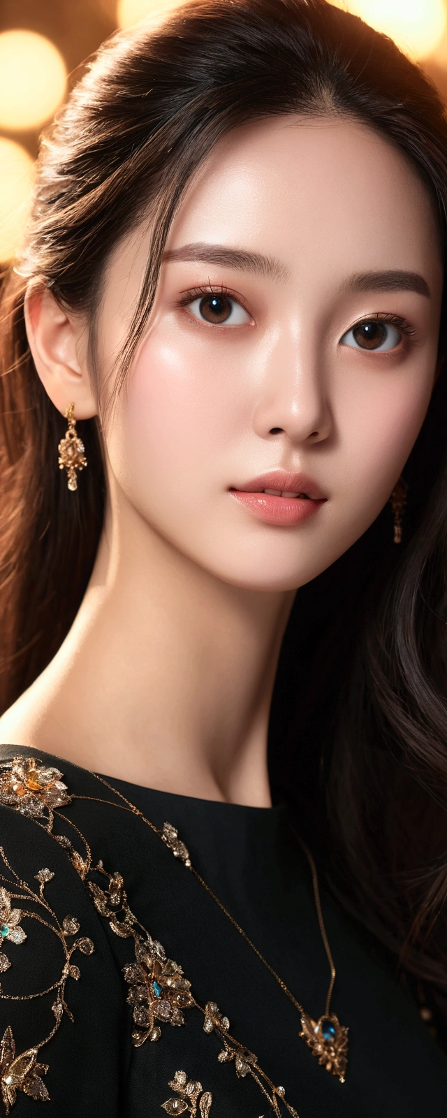 ((best quality, 8k, masterpiece :1.3)), upper body, sharp focus 1.2, beautiful women with perfect figure, highly detail facial and skin texture, detailed eyes, double eyelids, interior view, ferfect lighting, glowing skin. 