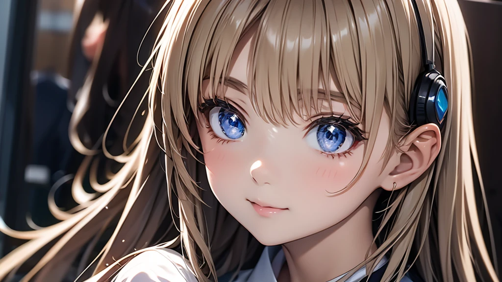 Cute anime girl playing DJ