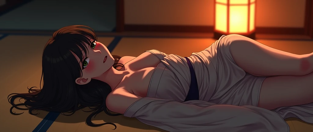 (Highest quality, masterpiece, Ultra-realistic), Beautiful and delicate、13Year-old girl portrait, With a calm and gentle expression, Model for painting、Full nudity、Beautiful nipples、The background is my room at home.、Breast size is C cup、背は150㎝程、幼く見える