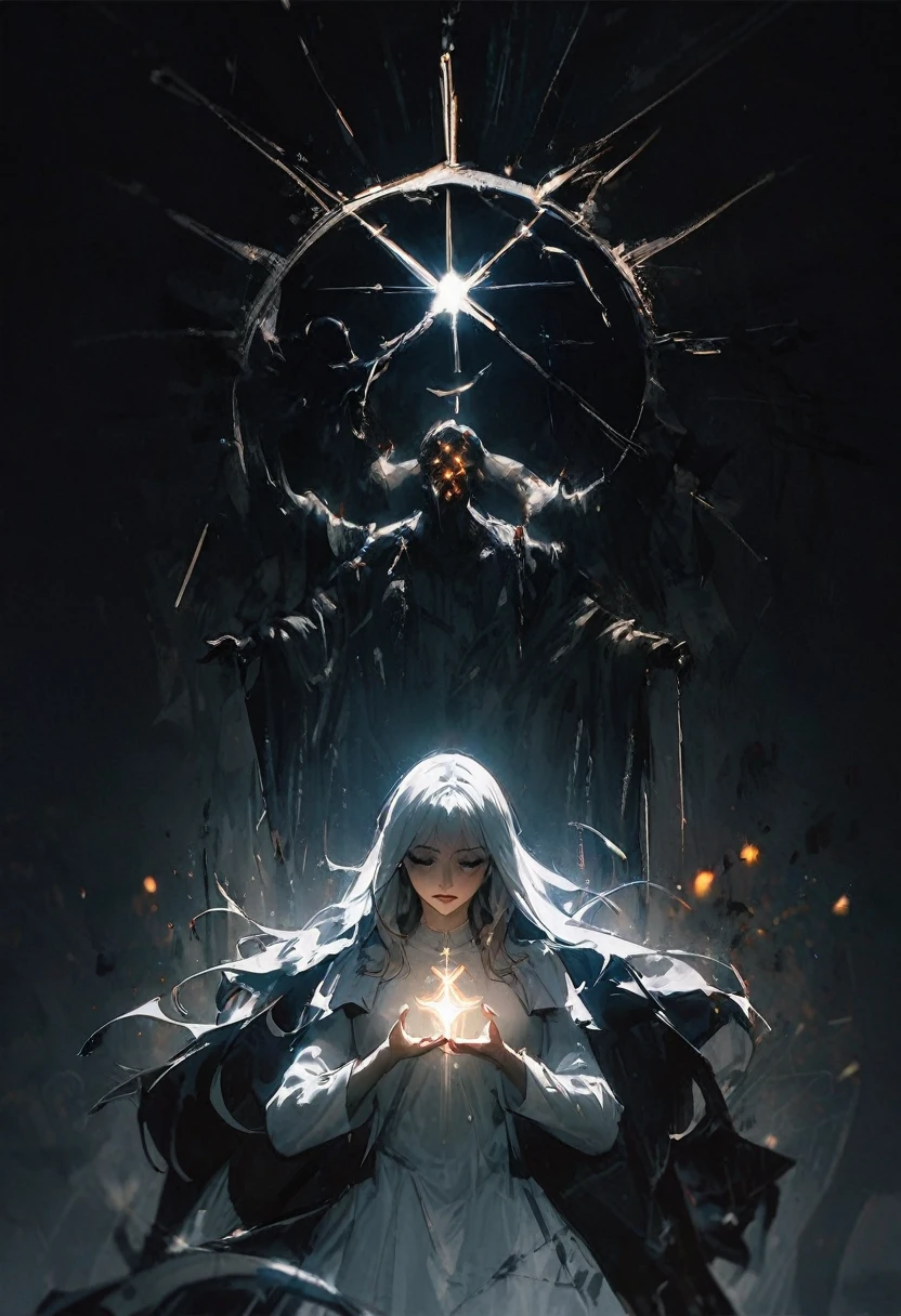 poor Demons in misery, receiving a miracle, divine sign, salvation, Light in the darkness, Mediovale