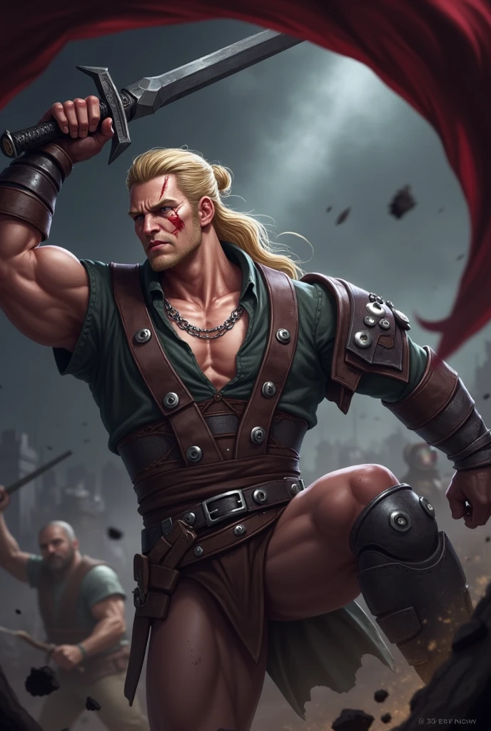 Make this man in fight scene