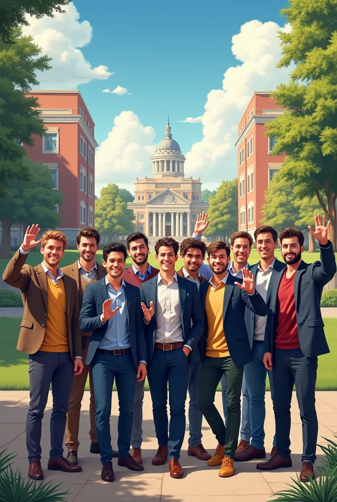 A wallpaper with a width of 2 meters and a height of 1 meter for the poster of the welcome party for new male students entering the university.