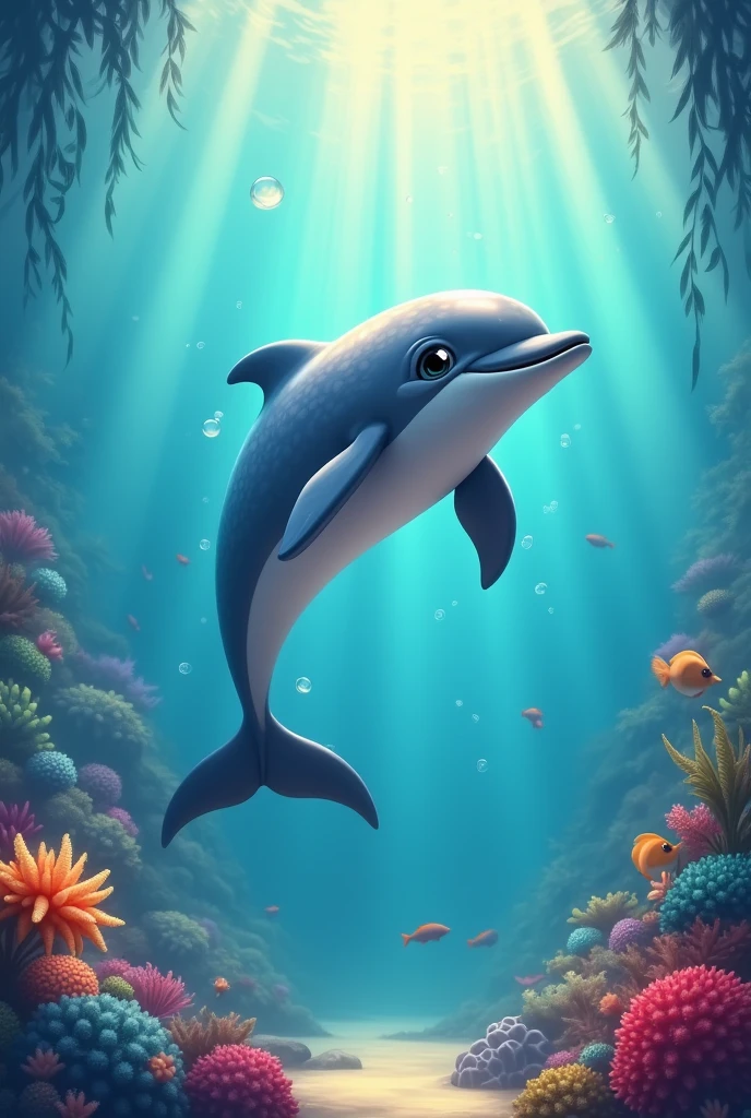 In the ocean, where the waves do glide Lives a dolphin, who loves to slide
"Click, click, come and see"
She's showing off her home, under the sea!